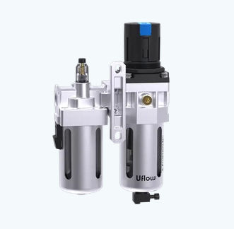 Filtro regolatore lubrificatore per aria compressa - PD-FR series - UFLOW AUTOMATION - a pressione / in alluminio / in acciaio