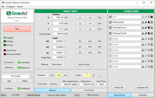 Software di interfaccia - GUI - SmarAct GmbH - di movimento 3D / di regolazione del movimento / di posizionamento