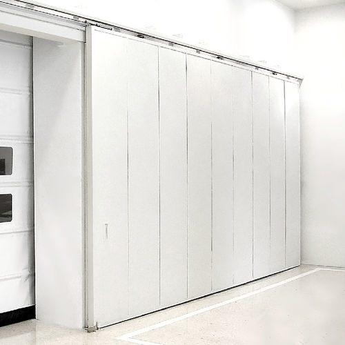 Porta scorrevole - PUERTAS FERROFLEX SL - a lame multiple / in acciaio galvanizzato / per interno