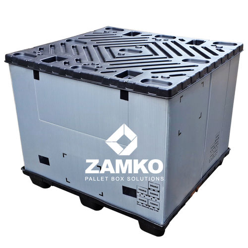 Cassa-pallet in polipropilene - PIN.e75.F - ZAMKO - di stoccaggio / accatastabile / con coperchio
