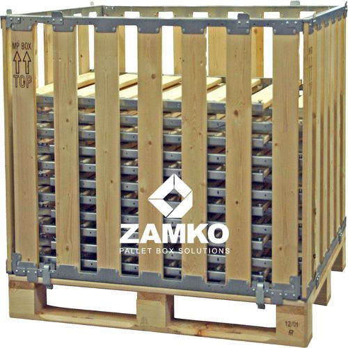 Cassa-pallet in legno - MPB.b110 - ZAMKO - di stoccaggio / da trasporto / ad apertura laterale