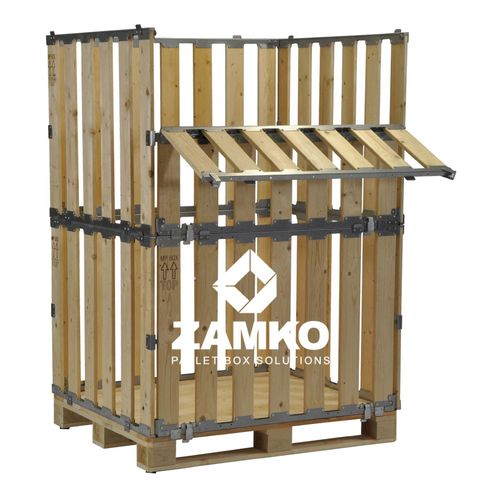 Cassa-pallet in legno - MPB.b160.F - ZAMKO - di stoccaggio / pieghevole / normalizzata