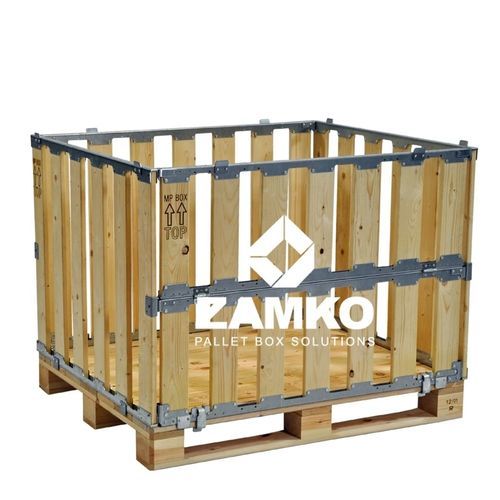 Cassa-pallet in legno - MPB.b80.F - ZAMKO - di stoccaggio / pieghevole / a pianali ripiegabili