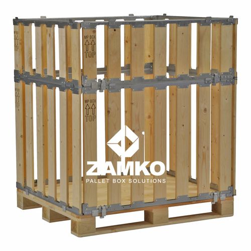 Cassa-pallet in legno - MPB.b120 - ZAMKO - di stoccaggio / pieghevole / normalizzata