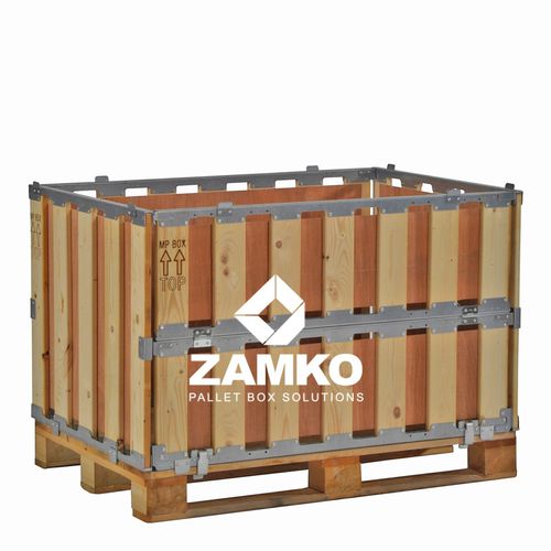 Cassa-pallet in compensato - MPB.e70.FC - ZAMKO - di stoccaggio / pieghevole / con coperchio