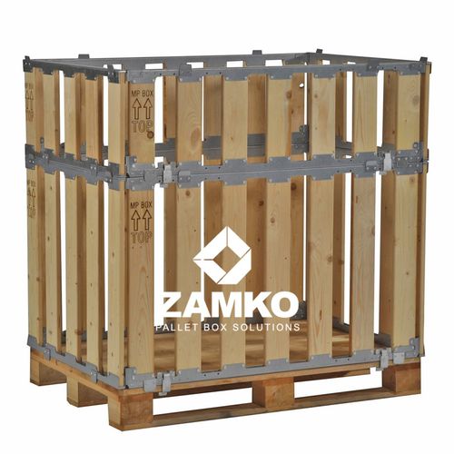 Cassa-pallet in legno - MPB.e105 - ZAMKO - di stoccaggio / pieghevole / accatastabile