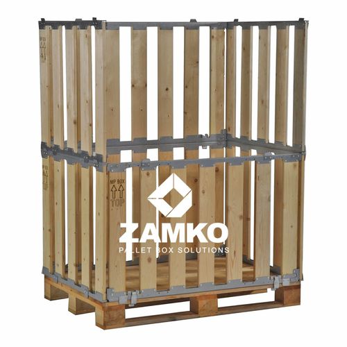 Cassa-pallet in legno - MPB.e140 - ZAMKO - di stoccaggio / pieghevole / riutilizzabile