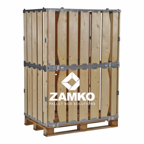 Cassa-pallet in legno - MPB.e140.P - ZAMKO - di stoccaggio / pieghevole / accatastabile
