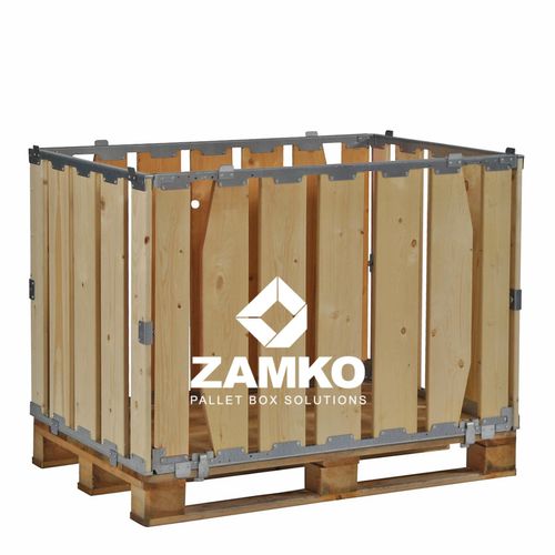 Cassa-pallet in legno - MPB.e70.P - ZAMKO - di stoccaggio / per pezzi piccoli / accatastabile