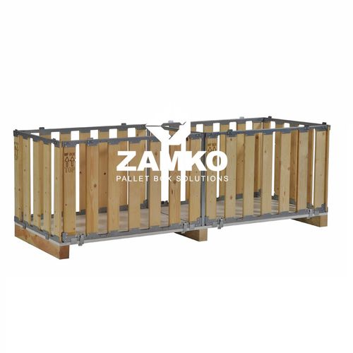 Cassa-pallet in legno - MPB.f70 - ZAMKO - in acciaio galvanizzato / di stoccaggio / pieghevole