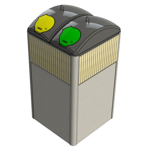 Contenitore per rifiuti in acciaio - RBin® Maxi Duo 3000 - Zweva Rotomoulding NV - in plastica / interrato / per rifiuti urbani