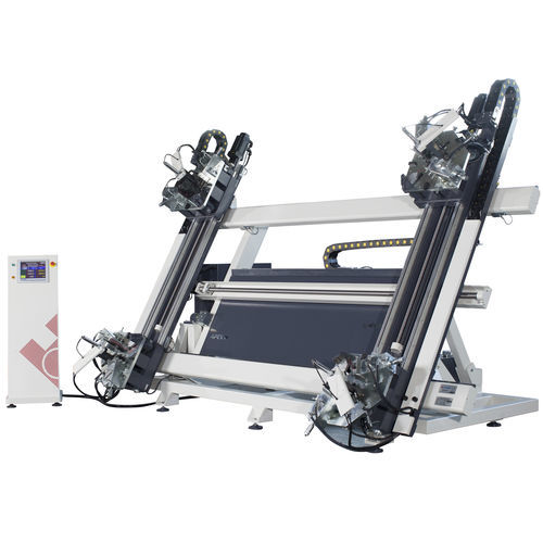 Cianfrinatrice per profilati in alluminio - APEX IV - OZMACHINE - automatica / idraulica / a 4 teste