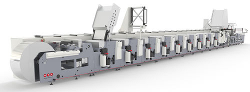 Macchina da stampa flessografica in linea - EXL - MPS Systems - a 8 colori / per etichette / con essiccazione ad aria calda