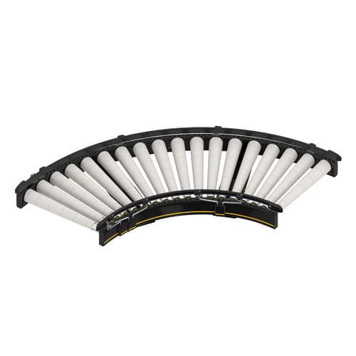 Trasportatore a nastro - RM 8220 - Interroll - a rulli motorizzati / a rulli conici / curvo