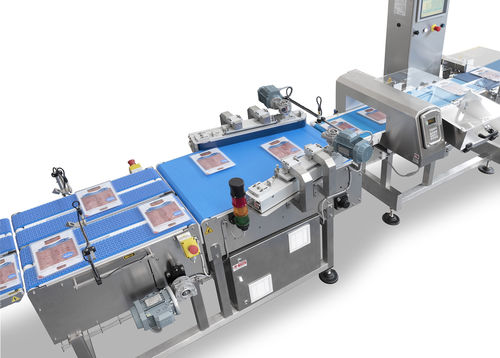 Impianto di fine linea per selezionatrice ponderale - IDECON S.R.L. - combinatrice / con impilatrice / divisore