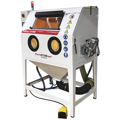 Cabina di sabbiatura con iniettore - DrumBlast  - FerroECOBlast - manuale / a tamburo / in acciaio inossidabile