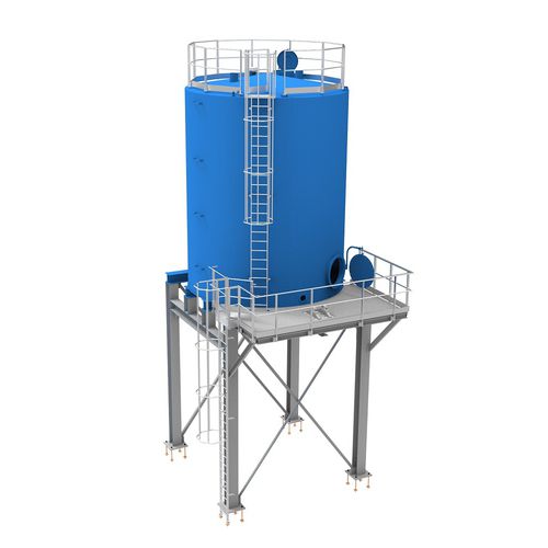 Silo cilindrico-conico - SERIP FRANCE - per fanghi / galvanizzato / in acciaio inossidabile