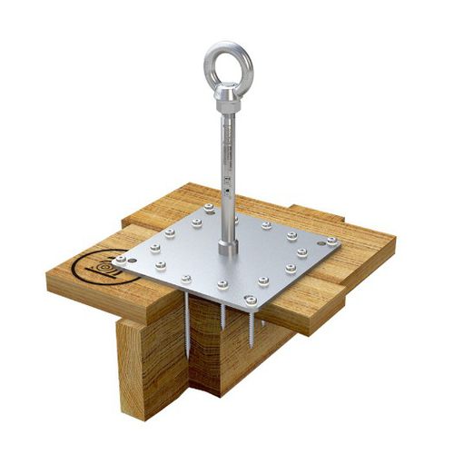 Ancoraggio anticaduta in acciaio inossidabile - ABS-Lock X-H-14+2 - SafetyConcept s.a. - per legno