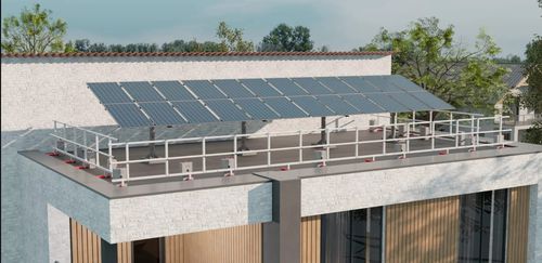 Parapetto temporaneo - Shelter - SafetyConcept s.a. - in alluminio / per coperture piatte