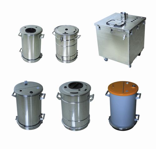 Carrello per movimentazione - Hopper - Hangzhou color powder coating equipment ltd - in acciaio inossidabile / per polveri / con tramoggia