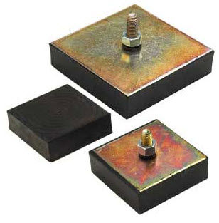 Supporto antivibrazione quadrato - V12Z66M / V12R66M series - Advanced Antivibration Components - in elastomero / in acciaio / filettato