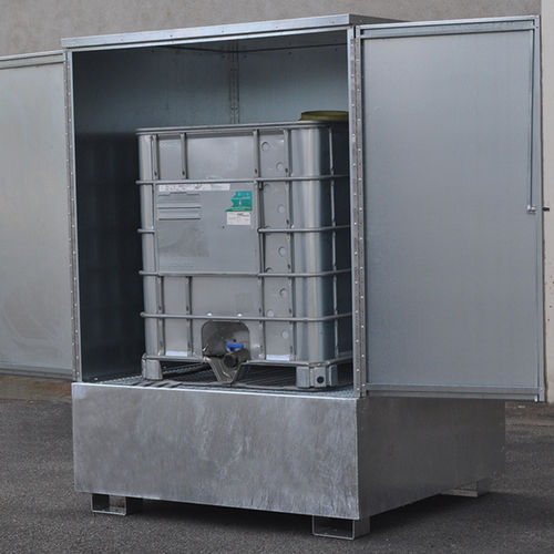 Vasca di raccolta per cubitainer - 1000 l - DIFOPE - per contenitore IBC / in acciaio / in acciaio galvanizzato