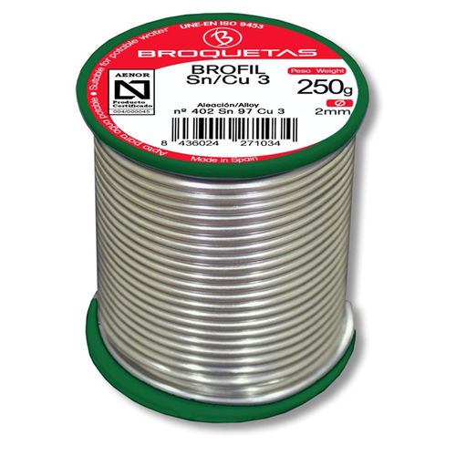 Filo di saldatura senza piombo - BROFIL Sn/Cu 3 - Broquetas - a gas caldo / in rame / in stagno