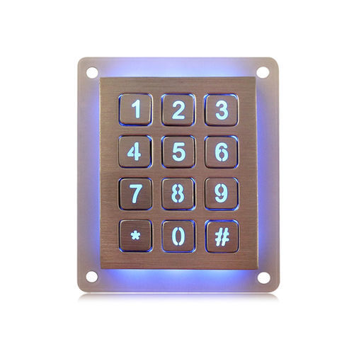 Tastiera numerica 12 tasti - K-TEK-B48-12-KP-AC-BL-DWP - Key Technology China Limited - ad incastro / in acciaio inossidabile / IP65