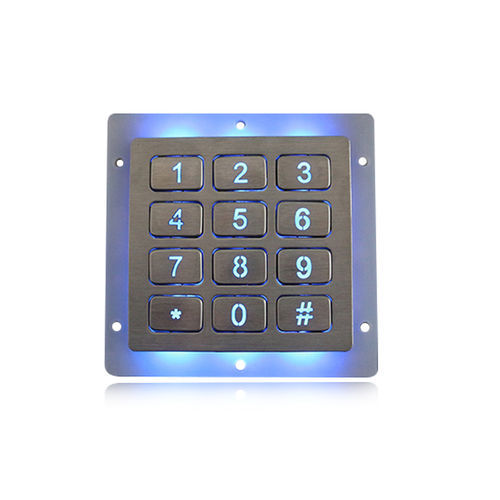 Tastiera numerica 12 tasti - K-TEK-B86KP-12-BL-DWP - Key Technology China Limited - ad incastro / in acciaio inossidabile / RS-232