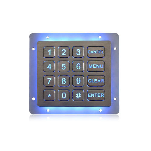 Tastiera numerica 16 tasti - K-TEK-B90KP-16-AC-BL-DWP - Key Technology China Limited - ad incastro / in acciaio inossidabile / IP65