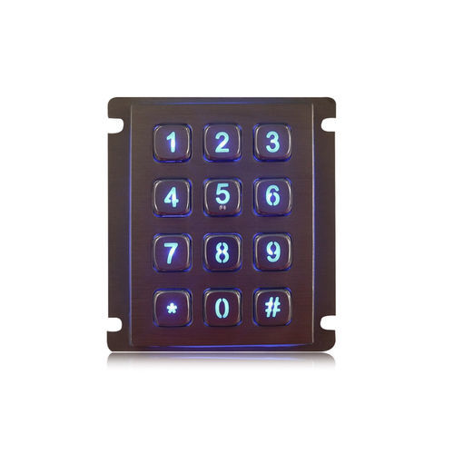 Tastiera numerica 12 tasti - K-TEK-A68KP-BL-DWP - Key Technology China Limited - ad incastro / in metallo / in acciaio inossidabile
