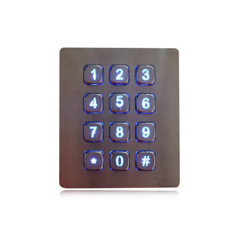 Tastiera numerica 12 tasti - K-TEK-A88KP-BL-DWP - Key Technology China Limited - ad incastro / in metallo / in acciaio inossidabile