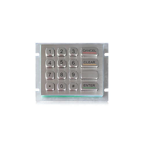 Tastiera numerica 16 tasti - K-TEK-A100-90KP-RP-DWP - Key Technology China Limited - ad incastro / in metallo / in acciaio inossidabile