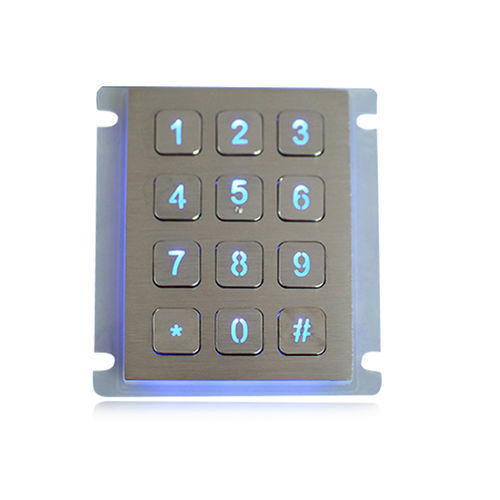 Tastiera numerica 12 tasti - K-TEK-B68KP-BL-DWP - Key Technology China Limited - ad incastro / in metallo / in acciaio inossidabile