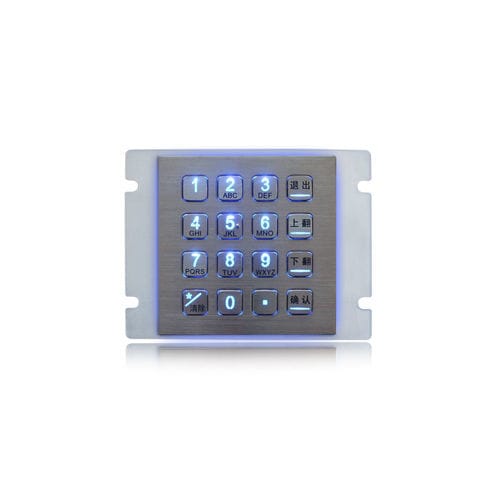 Tastiera numerica 16 tasti - K-TEK-B100-100KP-16S-RP-BL-DWP - Key Technology China Limited - ad incastro / in metallo / in acciaio inossidabile