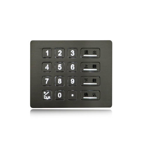 Tastiera numerica 16 tasti - K-TEK-B120KP-BL-DWP  - Key Technology China Limited - ad incastro / in metallo / in acciaio inossidabile