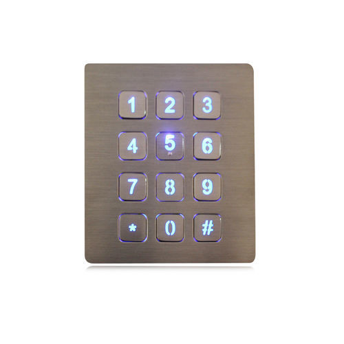 Tastiera numerica 12 tasti - K-TEK-B88KP-BL-DWP - Key Technology China Limited - ad incastro / in metallo / in acciaio inossidabile