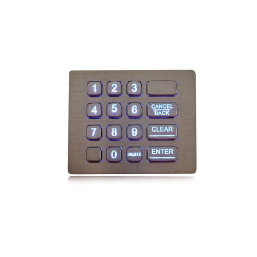 Tastiera numerica 16 tasti - K-TEK-A120KP-BL-DWP - Key Technology China Limited - ad incastro / in metallo / RS-232