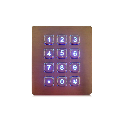 Tastiera numerica 12 tasti - K-TEK-A88KP-AC-BL-DWP - Key Technology China Limited - ad incastro / in acciaio inossidabile / IP65