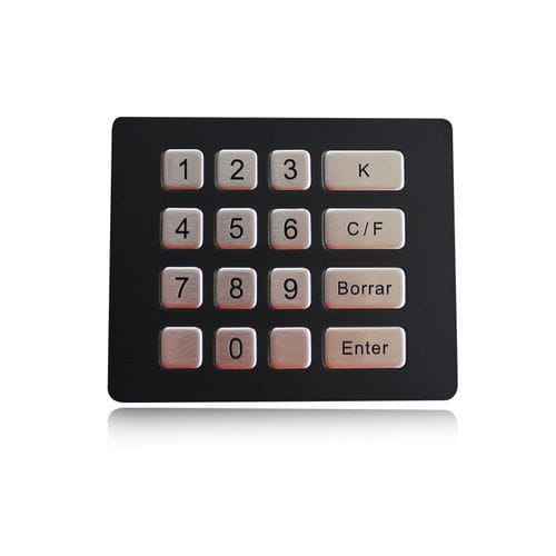 Tastiera numerica 16 tasti - K-TEK-B120KP-BT-DWP - Key Technology China Limited - ad incastro / in metallo / in titanio nero