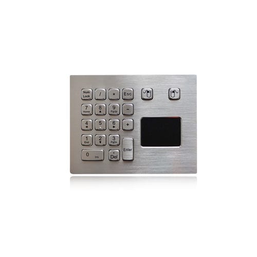 Tastiera numerica 18 tasti - K-TEK-A160TP-KP - Key Technology China Limited - con mouse integrato a due tasti / ad incastro / in acciaio inossidabile spazzolato