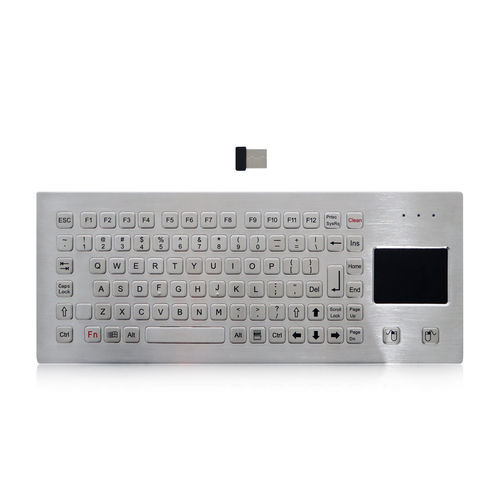 Tastiera in acciaio inossidabile spazzolato - K-TEK-B380TP-FN-DT-DWP-2.4G - Key Technology China Limited - da ufficio / a tasti meccanici / con tasto Fn