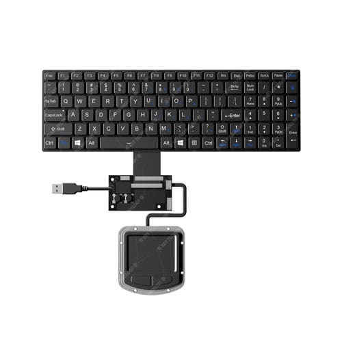 Tastiera ad incastro - K-TEK-V340KP-FN-BL-FC-SC-ANA-151B-DWP+M73TP - Key Technology China Limited - con interruttori a forbice / con mouse integrato a due tasti / con tasto Fn