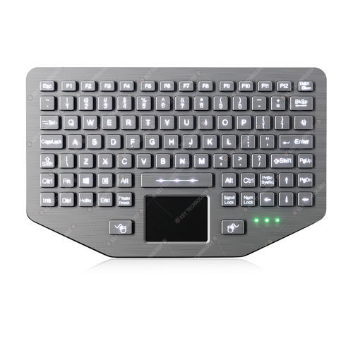 Tastiera in acciaio inox - K-TEK-A285TP-FN-BL-ML-DWP - Key Technology China Limited - ad incastro / a tasti meccanici / con mouse integrato a due tasti
