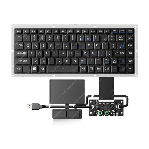 Tastiera ad incastro - K-TEK-V296-FN-BL-FC-PR-ANA-151B-DWP+TP85+2K - Key Technology China Limited - con interruttori a forbice / 86 tasti / con mouse integrato a due tasti