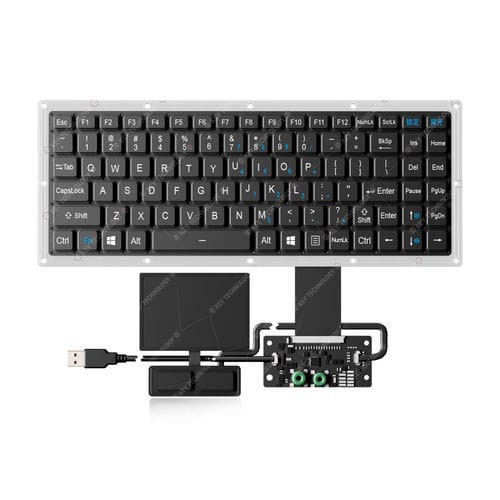 Tastiera ad incastro - K-TEK-V315-FN-BL-FC-PR-ANA-151B-DWP+TP85+2K - Key Technology China Limited - con interruttori a forbice / con mouse integrato a due tasti / con tasto Fn