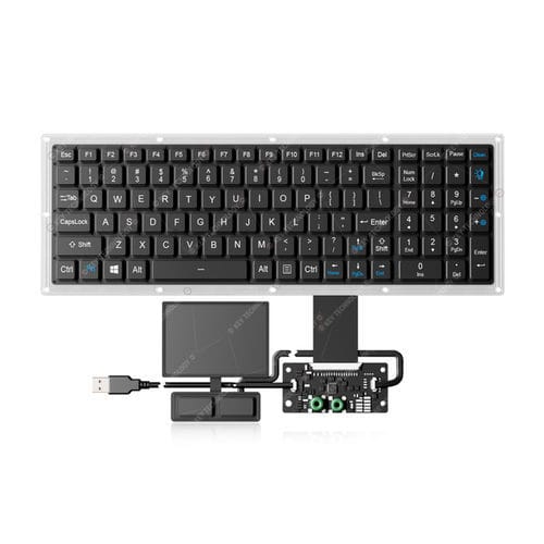 Tastiera ad incastro - K-TEK-V356KP-FN-BL-FC-PR-ANA-151B-DWP+TP85+2K - Key Technology China Limited - con interruttori a forbice / con mouse integrato a due tasti / 102 tasti
