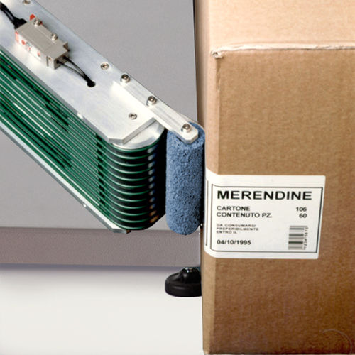 Stampante-applicatore di etichette per applicazione laterale - CORNER series - Etipack - per prodotti cosmetici / per prodotti alimentari / per carta