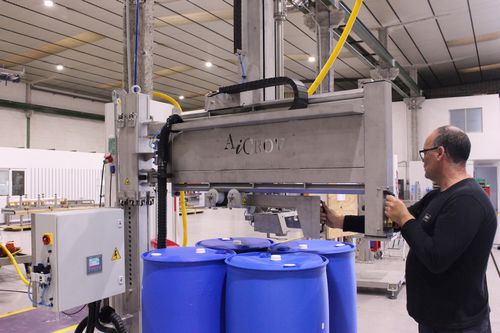 Riempitrice semiautomatica - SP2 - AiCROV - per fusti / per bottiglie in plastica / per barattoli e vasetti