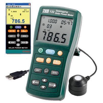 Apparecchio di misura della potenza digitale - TES-132 - TES Electrical Electronic Corp. - portatile / USB / per applicazioni fotovoltaiche